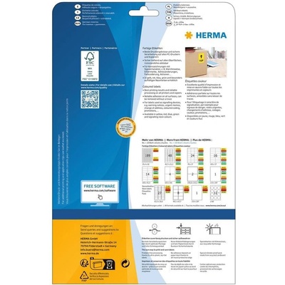 Herma Самозалепващи се етикети, A4, 70 х 37 mm, зелени, 24 б (1540100131)