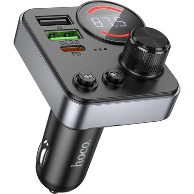 hoco. E86 Alegria FM bluetooth предавател 2 x USB A + Type C PD QC3.0 48W E86 черен