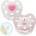 Baby-Nova Силиконова залъгалка с ринг Baby-Nova - размер 1, сърце и кексче, 2 броя (28220)