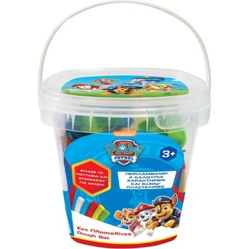 John Hellas Paw Patrol Plasteline Set In Small Bucket (03979pm)