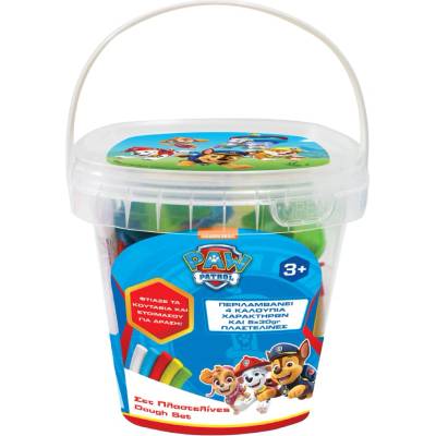 John Hellas Paw Patrol Plasteline Set In Small Bucket (03979pm)
