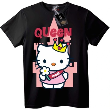NOONEBRAND Тениска 'Hello Kitty Кралица' - S, White