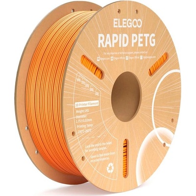 Elegoo RAPID PETG -1.75mm-1KG-Cardboard Spool-Orange (50.203.0223)