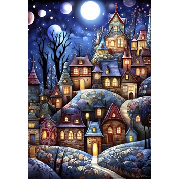 Image 1 of Alipson Puzzle - Puzzle Village Under The Moon - 1 000 piese