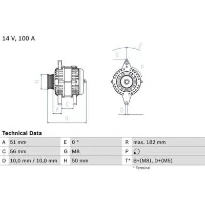 BOSCH Alternátor BO 0986043680