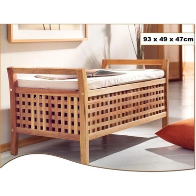Masivní lavice z ořechového dřeva s úložným prostorem a podsedákem. Rozměry: 93x49x47cm. – Hledejceny.cz