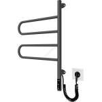 Mario Radiators Електрически въртящ се сушилник за кърпи TRISTAR 75W/230V 62, 5x44, 5 cm IP44 неръждаема стомана/черен (MR0054)