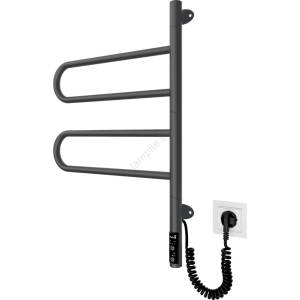 Mario Radiators Електрически въртящ се сушилник за кърпи TRISTAR 75W/230V 62, 5x44, 5 cm IP44 неръждаема стомана/черен (MR0054)