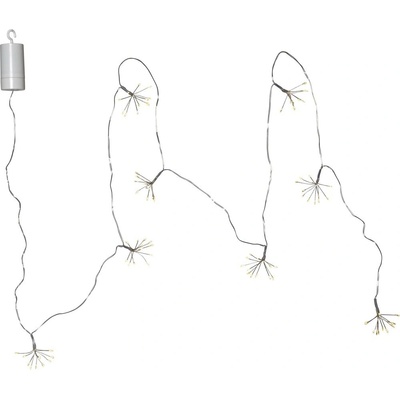 Star Trading Světelný řetěz na baterie Dew Drop Flower 8xLED 8ks květů | stříbrná