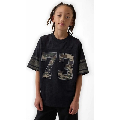 Gap 890733-01 síťované oversize tričko černá