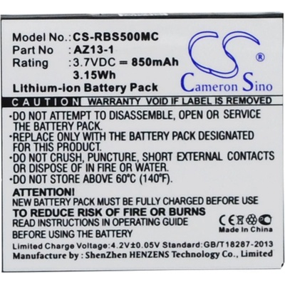 Cameron Sino Батерия за Ambarella A7ls, Xiaomi Yi Az13-1, Xiaoyi Az13-1 и други, 850 mAh, Li-Ion (CS-RBS500MC)