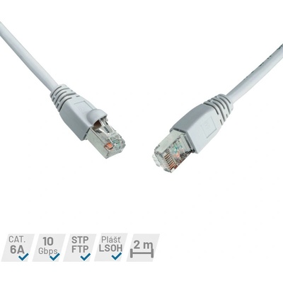 Solarix C6A-315GY-2MB 10G patch CAT6A, SFTP LSOH, 2m, šedý