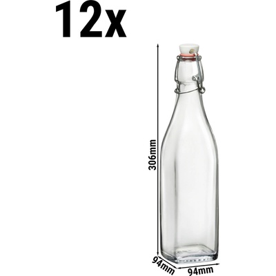 Bormioli G.Gastro Rocco | Skleněná lahev DUBLIN s pákovým uzávěrem 1,0 l D10585535 6 x