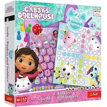 Trefl Настолна игра 2 в 1 Gabby's Dollhouse: Ludo&Snakes and Ladders - Детска (2590)