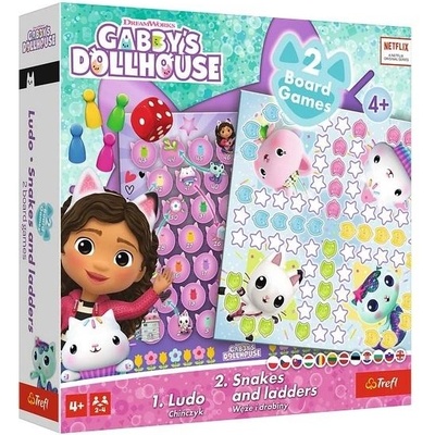 Trefl Настолна игра 2 в 1 Gabby's Dollhouse: Ludo&Snakes and Ladders - Детска (2590)