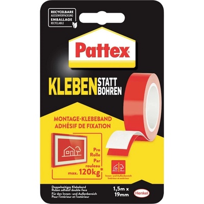 Pattex Pro Obojstranná lepiaca páska 1.5 m x 19 mm biela 1 ks PXMT2
