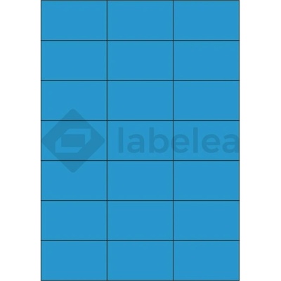 Labelea Samolepiace etikety 70x42,4 mm farebné papierové, na hárku A4, pre laserovú a atramentovú tlač, Farba etikiet Modrá, Počet hárkov v balení 100 EPY070042PB021S