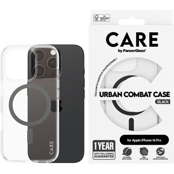 Image 1 of Panzer Гръб CARE by PanzerGlass за iPhone 16 Pro, Flagship Case Urban Combat w. Black MagSafe