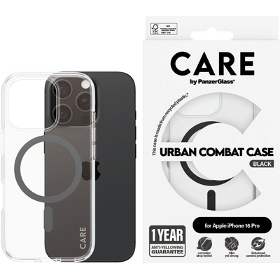 Panzer Гръб CARE by PanzerGlass за iPhone 16 Pro, Flagship Case Urban Combat w. Black MagSafe