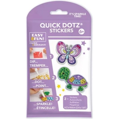 Diamond Dotz Diamond Dotz: Комплект Big Dotz за създаване на стикери, 2 бр. - пеперуда и костенурка (DTZ8.001)