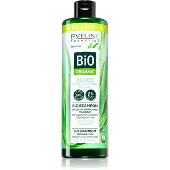 Eveline Cosmetics Bio Organic Natural Aloe Vera šampon proti vypadávání vlasů 400 ml