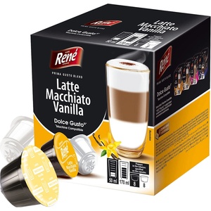 Café René | Лате макиато с ванилия - 16 капсули за Dolce Gusto