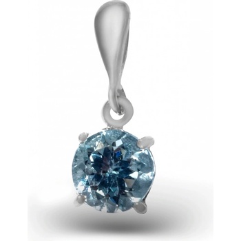 A B Silver pendant with round topaz Sky blue CS P1252 22