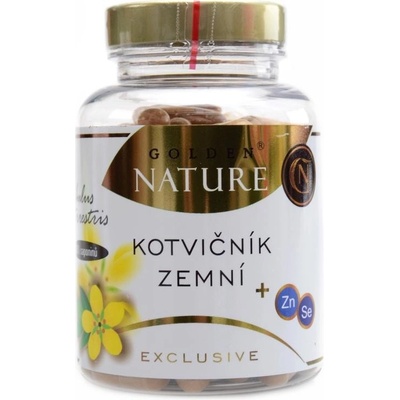 GoldenNature Kotvičník zemní 90%+zinek+selen 100 kapsúl