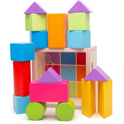 Bigjigs Toys Цветни блокчета Rainbow Building Blocks (BB095)