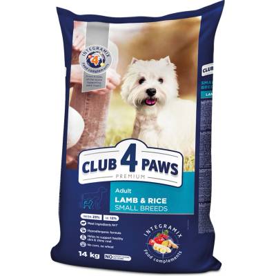 Club4Paws Premium Lamb and rice for adult dogs of small breeds 14 kg