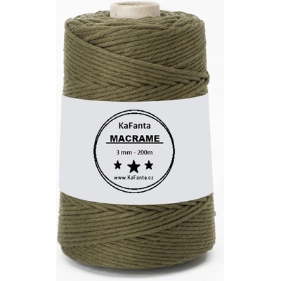Macrame příze KaFanta PREMIUM 3mm/200m - khaki
