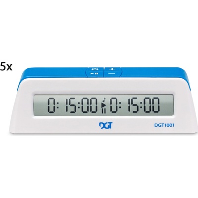 Digitálne šachové hodiny; 5x DGT1001 biele