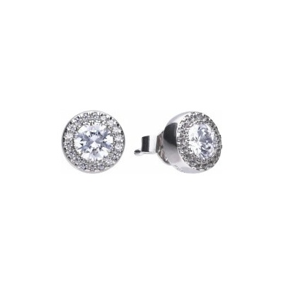 Diamonfire strieborné náušnice so syntetickými náušnicami E5591