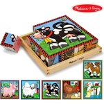 Melissa & Doug Дървени кубчета 6 картинки Ферма - Melissa and Doug