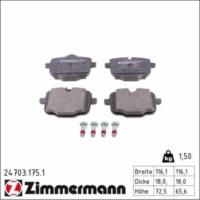 Sada brzdových platničiek kotúčovej brzdy ZIMMERMANN 24703.175.1