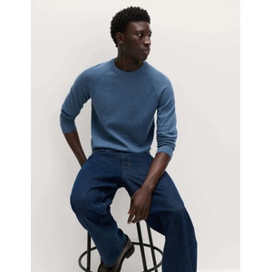 Marks & Spencer Суитшърт от чист памук с деколте до врата Marks & Spencer морско синя Marks & Spencer | Sin | МЪЖЕ | S REG - zoot - 72,35 лв