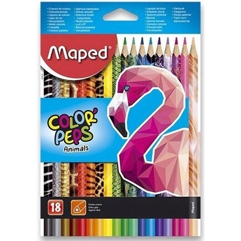 Maped Color´Peps Animals trojhranné farbičky 18 ks v kartónovom obale