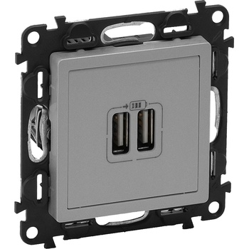 Legrand valena life 2xusb socket type a 5v 2.4a aluminium (753312l)