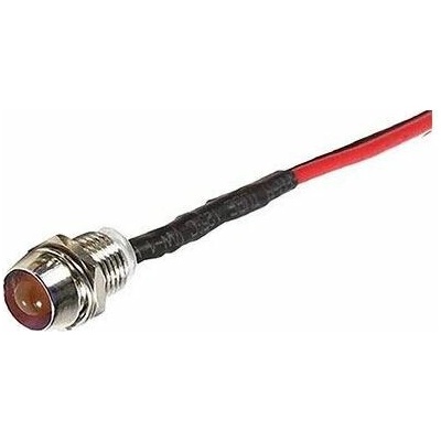 Kontrolka 12V LED Červená do otvoru 8mm s vodiči