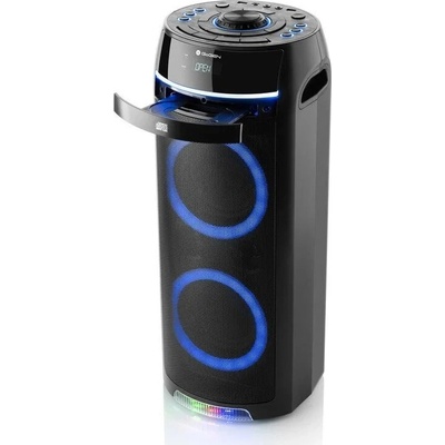 PRENOSNÝ REPRODUKTOR BLUETOOTH KARAOKE MIKROFÓN RÁDIO FM CD LCD SVETLO LED