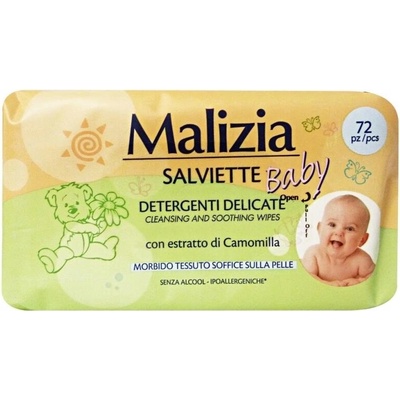 Malizia Baby vlhčené obrúsky s kamilkou 72 ks