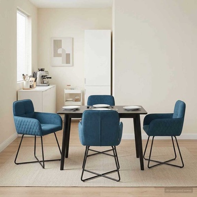 vidaXL Обедени столове 4 pcs Кадифе Синьо 59 x 56, 5 x 86 см (3428216)