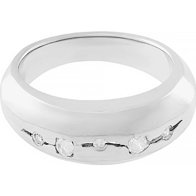 MPM Dámský ocelový nerezový prsten se zirkony 5062 stříbrné barvy