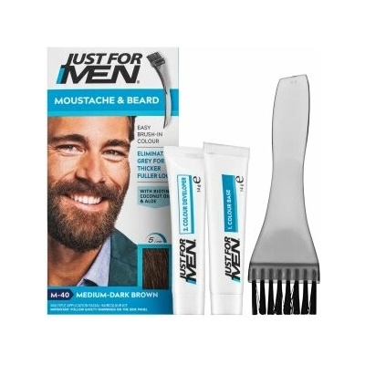 Just For Men Moustache & Beard Color barva na vousy M40 Medium-Dark Brown – Zbozi.Blesk.cz