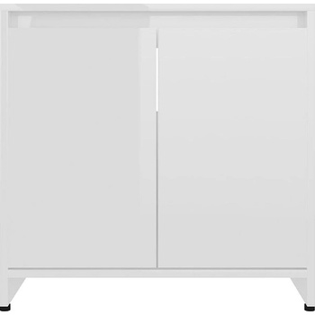 vidaXL Skrinka do kúpeľne, lesklá biela 60x33x58 cm, drevotrieska