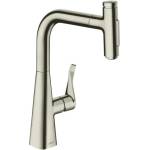 Hansgrohe Кухненски смесител Hansgrohe Metris M71 240 с издърпващ се душ, четкан хром, 2 струи 73817800 (73817800)