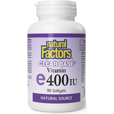 Natural Factors Clear Base Vitamin E, 400 IU, 90 капсули, Natural Factors