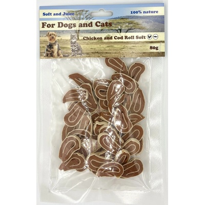For Dogs and Cats Kuřecí s treskou roláda měkká 80 g
