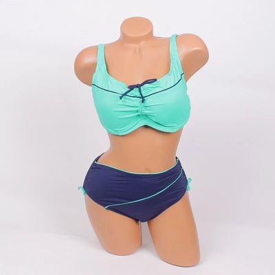 Бански в тюркоазен и тъмносин цвят - чашка d/e