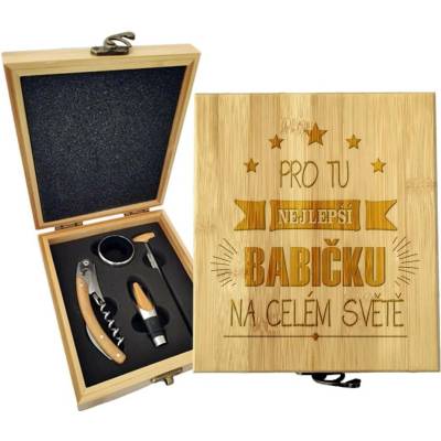 Sablio Dárková sada na víno Pro tu nejlepší babičku: 147×168×49 mm